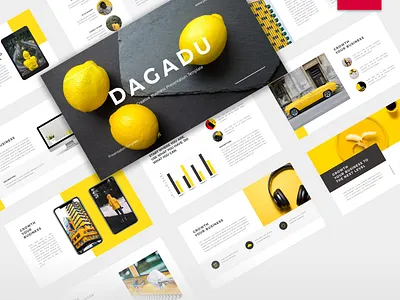 Dagadu | Creative Business Presentation Template abstract background business cover creative design googleslides keynote layout magazine marketing modern powerpoint premium presentation template yellow