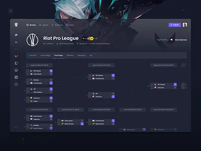 Tournament & Esports Platform - For community-driven competition bracket brackets competitive esports figma game games tournament tournaments ui user experience user interface userinterface ux valorant