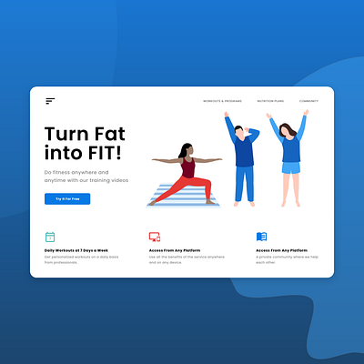 Fitness Website UI behance design download free fresh icon inspiration instagram photoshop ui ux web website xd xd design xdda xddailychallenge