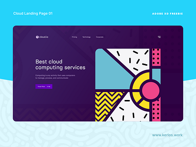 XD FREEBIE - Cloud Landing Page adobexd free freebie freebies landing page ui ux web design website xd design