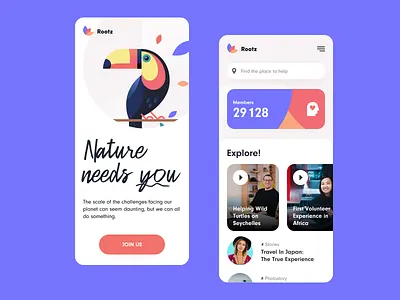 Rootz Mobile animal welfare animals application bet help design interface protection safety startup ui ux