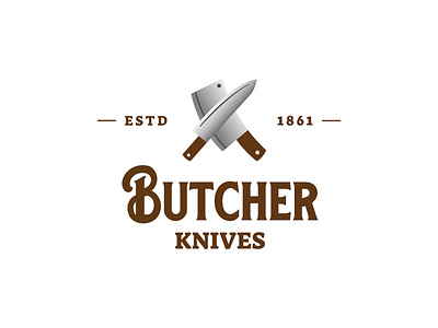 Butcher Knives Logo brand identity branding butcher chef identity knives logo logo identity minimal logo redesign retro visual identity