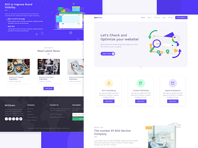 SEO Agency Landing page agency flat free template landingpage seo ui web design website