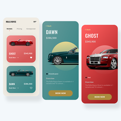 Interface design for Rolls Royce App app design minimal ui ui ux ui design ui designer uidesign uidesigner uiux