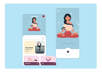 Yoga Kids App Concept app design kids yoga ui design yoga