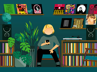 Tim's Twitter Listening Parties adobe illustrator advertising color editorial graphic illustration lifestyle music music art people twitter vector