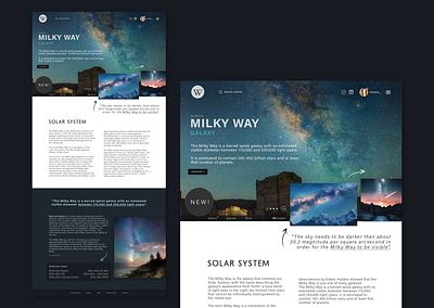 Wikipedia article UI redesign - Milky Way article design graphicdesign redesign ui ui design website design