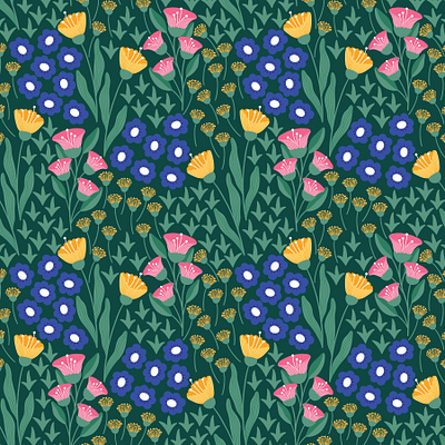 In the garden scale fabric design floral pattern flowers print design repeat pattern seamless pattern surface pattern surface pattern design textile design textile print vector pattern