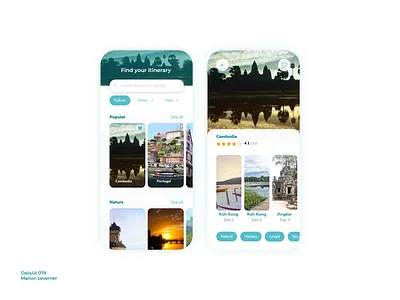 DailyUI 079 Itinerary 079 79 application cambodia create daily 100 challenge daily ui dailyui design itinerary mobile ui