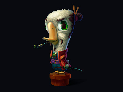 Samurai Duck 2d 2d art art artwork brush character characterdesign color design digital digitalart game game art illustration photoshop