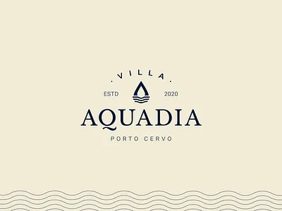 Villa Aquadia - Logo Design branding design drop elegant icon logo logo design logodesign logotype luxury logo mark minimal villa waves