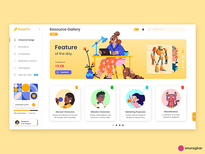 Creative Resource Center- Website Design adobe xd creative dashboard dashboard ui design ecommerce figma grid illustrations interaction interaction design marketing design minimal sketch trending ui ux webdesign webpage website