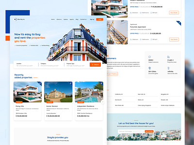 Blue Sky - Real Estate Portal Website app branding builders colors design property management real estate realestate rental ui ux vector web web design website website concept