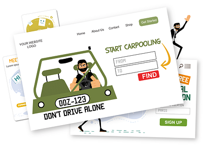 Drive Roger Drive [web] ai car carpool carpooling character character design download drive eps flat illustration pack svg travel ui vector web web design web illustrations