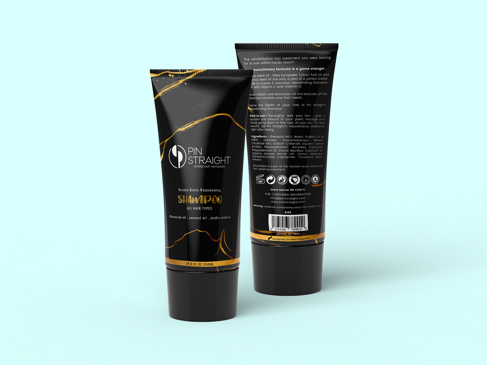 Pin Straight Shampoo & Conditioner by BRANDDONE on Dribbble