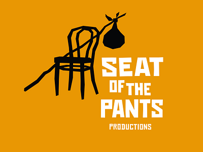 Seat of the Pants logo lockup black black white branding identity illustration logo logotype okthx theatre type typography vector yellow