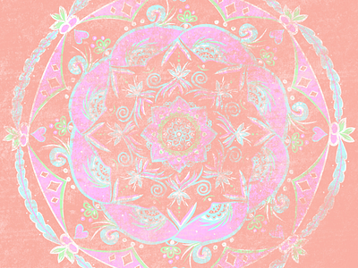 Mandala east indian mandala meditation old ornament pastel pink shabby