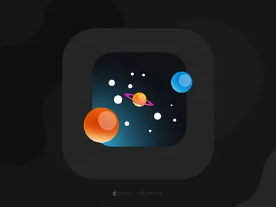Cosmic inflation big sur icon dark icon icon design illustration space stars