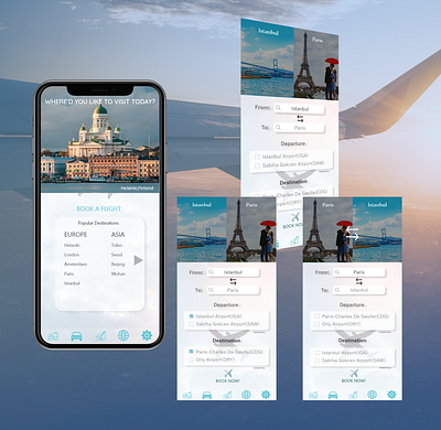 Booking and Travel Mobile Application design illustration mobile app travel typography ui web