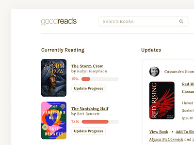 Goodreads Redesign (In Progress) books goodreads reader ui ux design web design