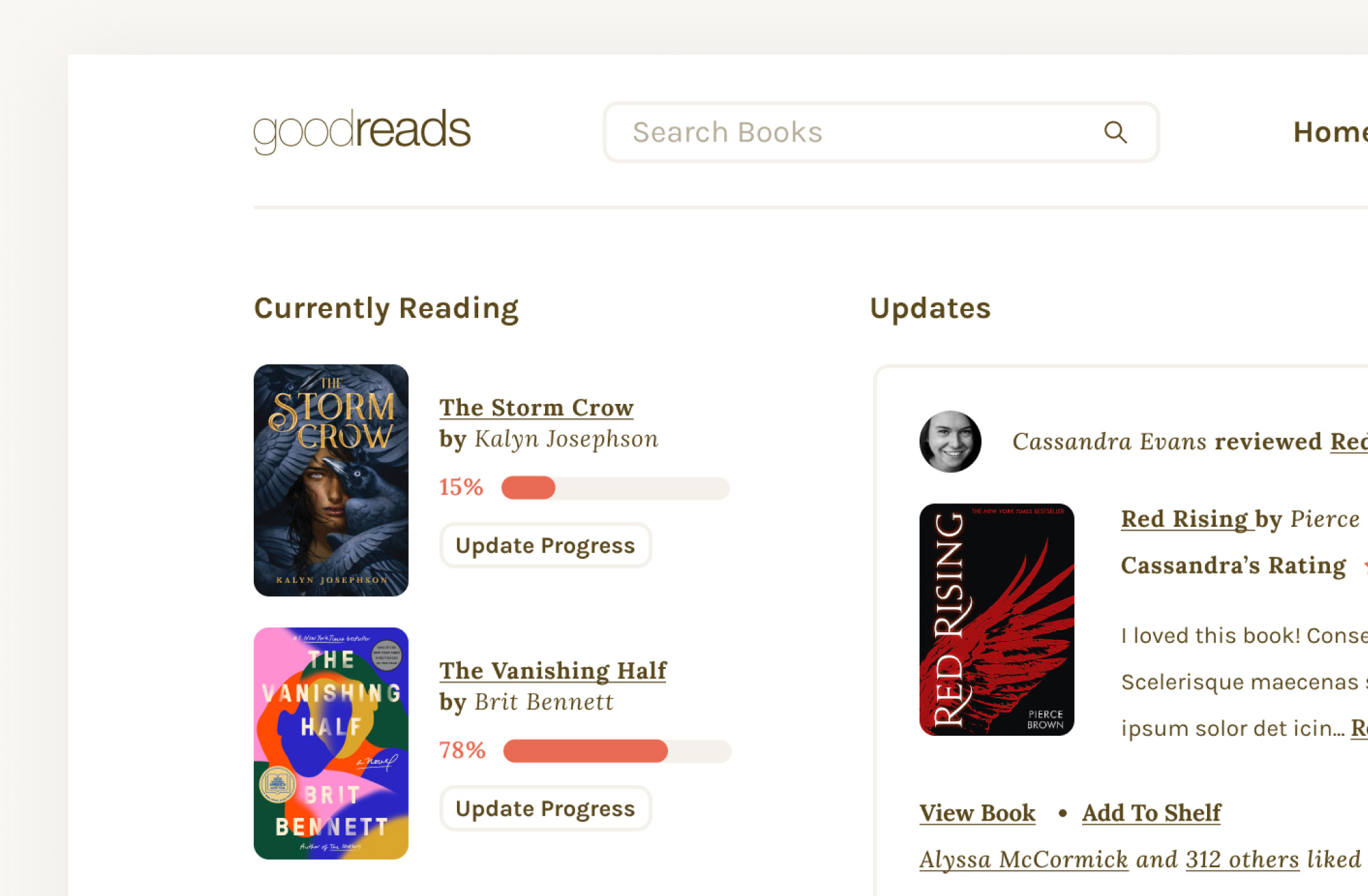 Example of Goodreads Redesign (In Progress)