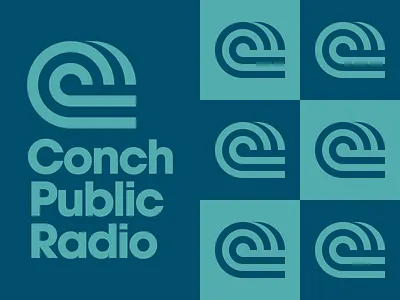 Conch Public Radio logo podcast typography wave
