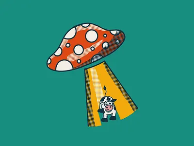 Far Out design hand drawn illustration illustration art mushroom procreate space style
