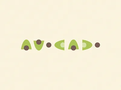 Avocado effect illustration text typography