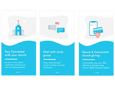 Onboarding design for church app uidesign