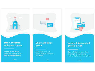 Onboarding design for church app uidesign