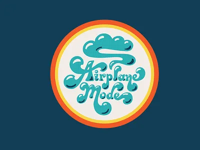 Airplane Mode Logo 70s branding design hand drawn hand lettering illustration logo logo design procreate typedesign typography