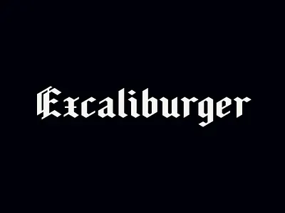 3rd Generation Excaliburger Logotype arkansas blackletter branding excalibur flat hunter oden lettering logo medieval old english typography