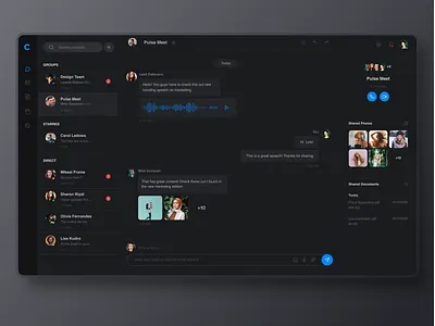 Dark Version for Messenger App Redesign application ui interaction messenger messenger app product design ui ui ux design ui design user experience design user experience ux user interface design ux ux design visual interface