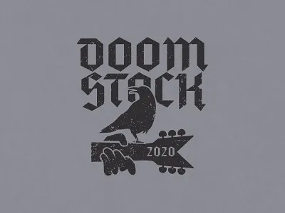 Doomstock 2020 2020 illustration lunchboxbrain metal retro typography