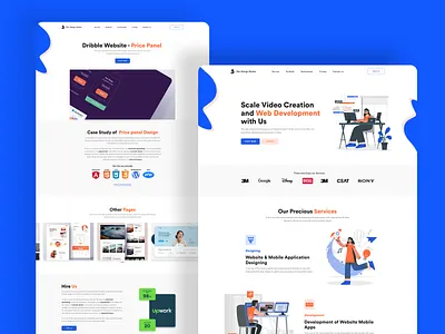 Dev Design Studio Website content design homepage landing page typography ui ux vector web web design