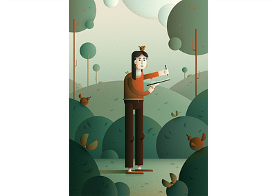 Artist art character character design digital flat flat character flat illustration forest illustration