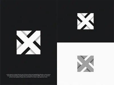 X monogram logo app art branding design elegant flat icon letter logo simple