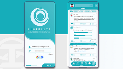 Luneblaze Mockup Updated app mobile app mobile ui social media social media design ui design ui ux uidesign