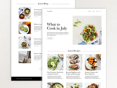 Food Blog blog branding food food and drink foodie foodies healthy lean ui uiux