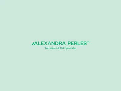 Alexandra Perles brand concept design identity logo logotype translator type typography