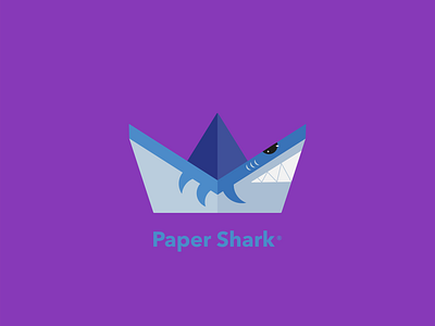 Paper Shark DLC 23 blue boat branding corto bert dailylogochallenge design happinessdesigns ios logo origami paperboat purple shark ui ux vector webdesign