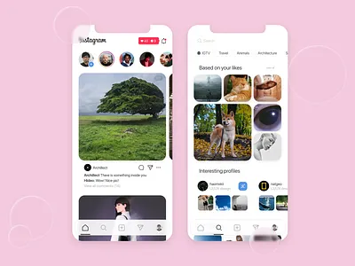 Redesign of Intagram figma instagram light mobile mobile app redesign stories ui