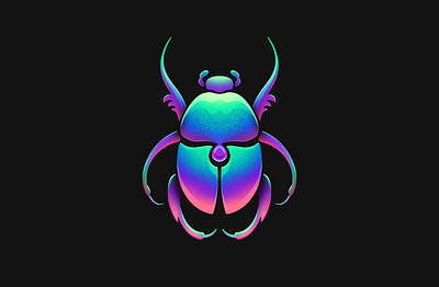 Scarab beetle bug colorful grain illustration insect iridescent procreate scarab texture