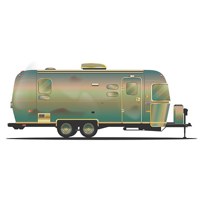 Airstream Trailer design digital art flat graphic design illustration illustrator texture vector