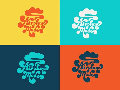 Airplane Mode Logo Design 70s branding design hand drawn hand lettering illustration logo logo design procreate typedesign typography