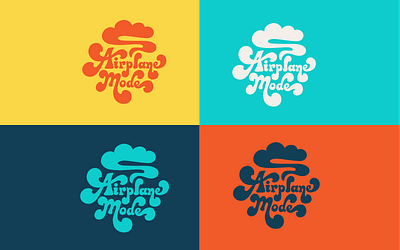 Airplane Mode Logo Design 70s branding design hand drawn hand lettering illustration logo logo design procreate typedesign typography