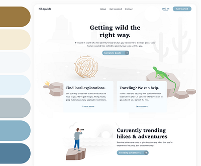 hikeguide Landing Page 001 dailyui design desktop hiking landing landing design landing page nature outdoors ui ui design ux ux design uxdesign web web design webdesign website website design