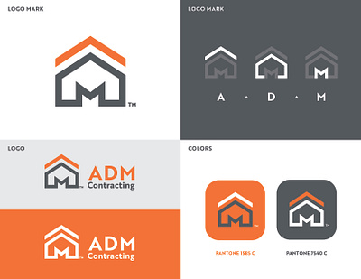 ADM CONTRACTING brand branding construction logo design graphic artist graphic design house logo illustration illustrator logo logo design logo mark vector