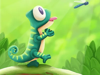 Kid Chameleon animals branding design illustration illustrator logo vector