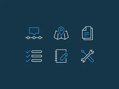 Product Launch Icons branding design flat graphic design icon icons illustration lines map mapping note simple timeline tools vector